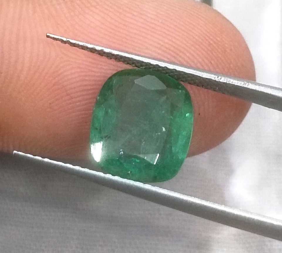 3.61ct GSI Certified cushion cut Swat emerald