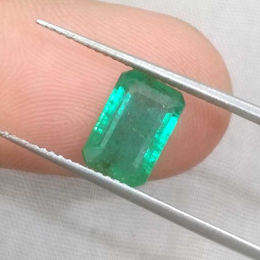 2.35ct Deep green emerald cut Zambian Emerald /