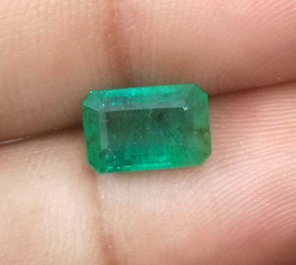 2.35ct Deep green emerald cut Zambian Emerald 