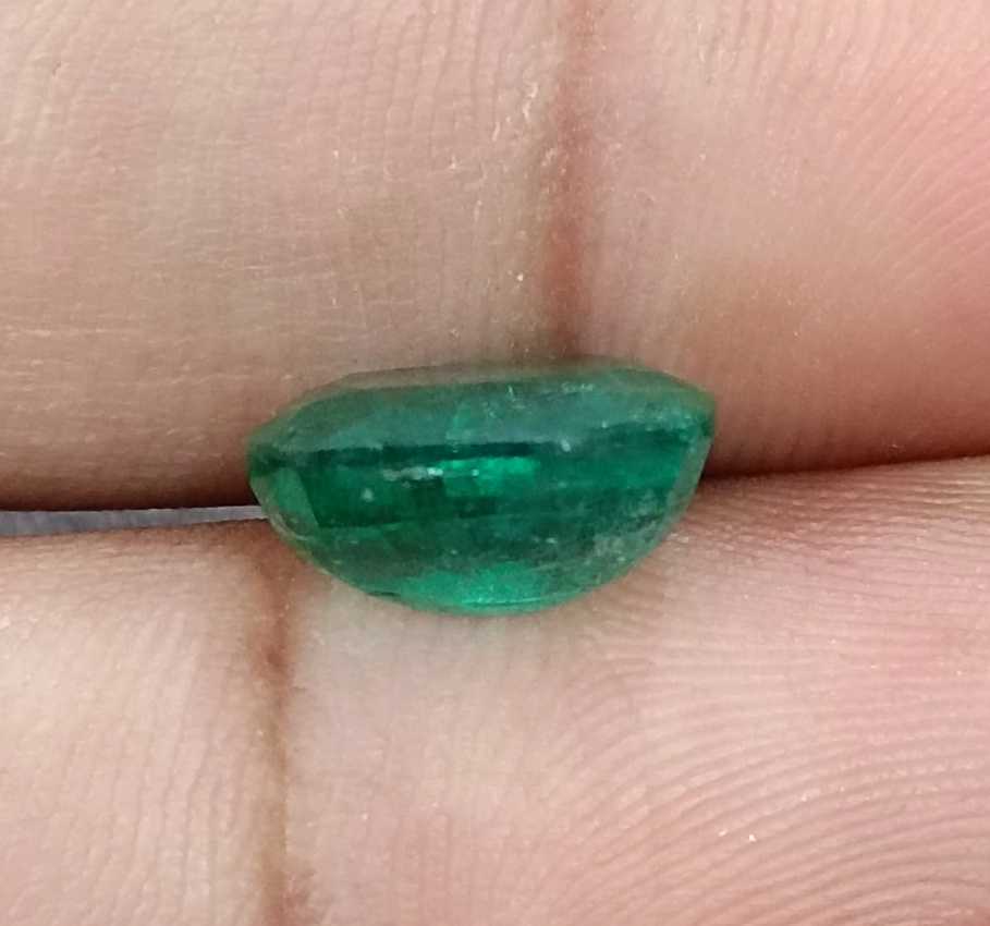 4.25ct medium deep green cushion cut Zambian emerald natural 