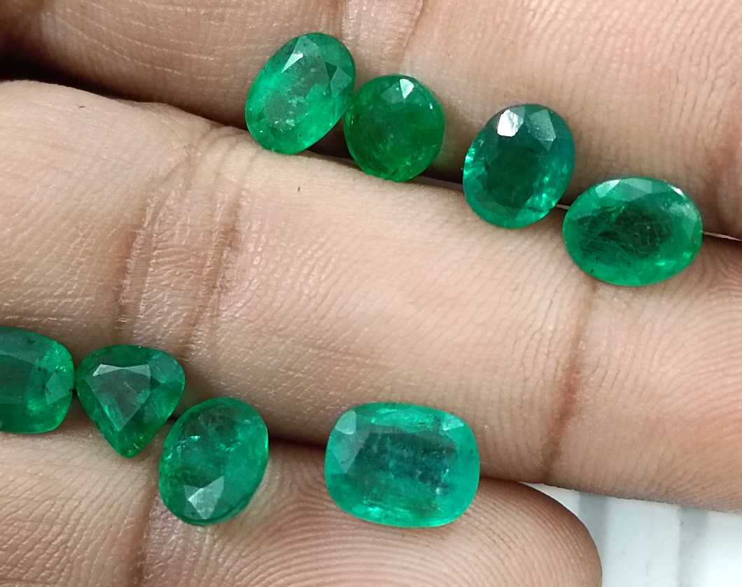 10.30ct Zambian emerald parcel mixed cut loose gemstones