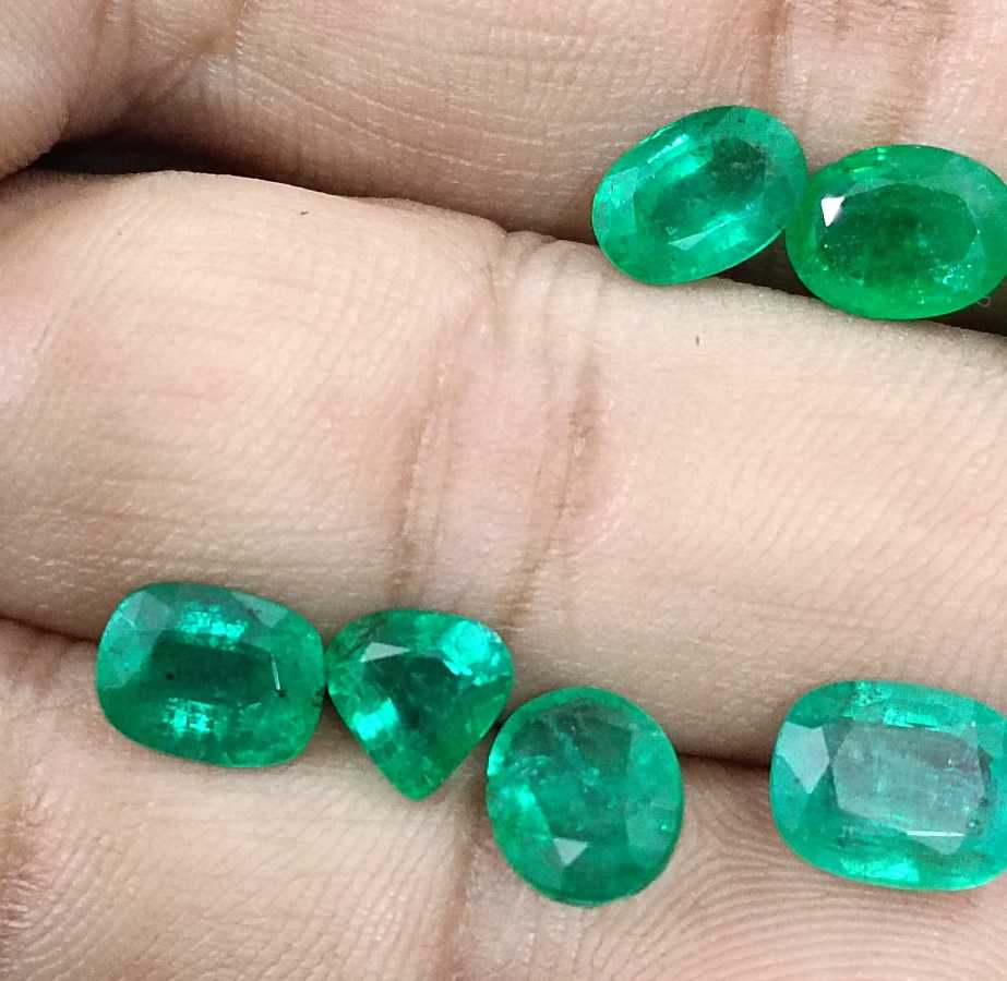 10.30ct Zambian emerald parcel mixed cut loose gemstones