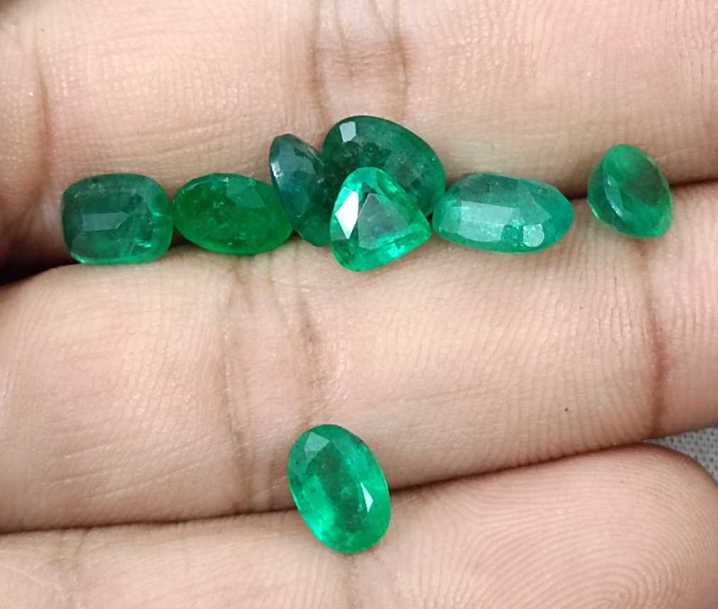10.30ct Zambian emerald parcel mixed cut loose gemstones