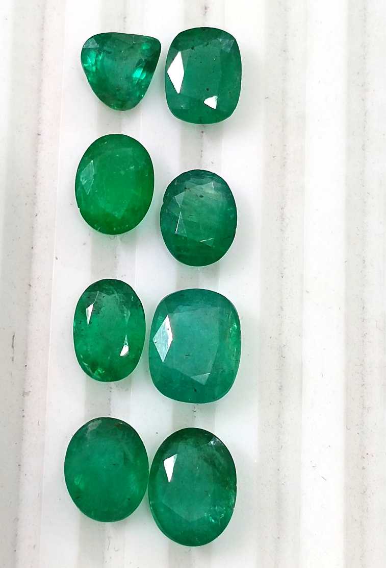 10.30ct Zambian emerald parcel mixed cut loose gemstones