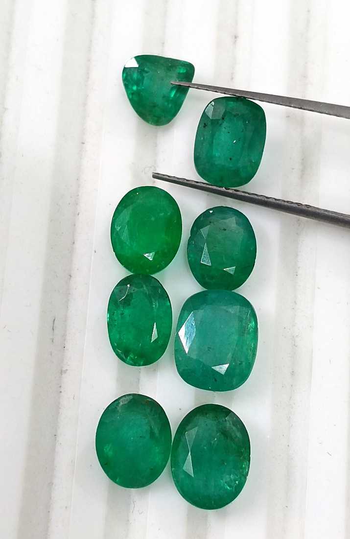 10.30ct Zambian emerald parcel mixed cut loose gemstones