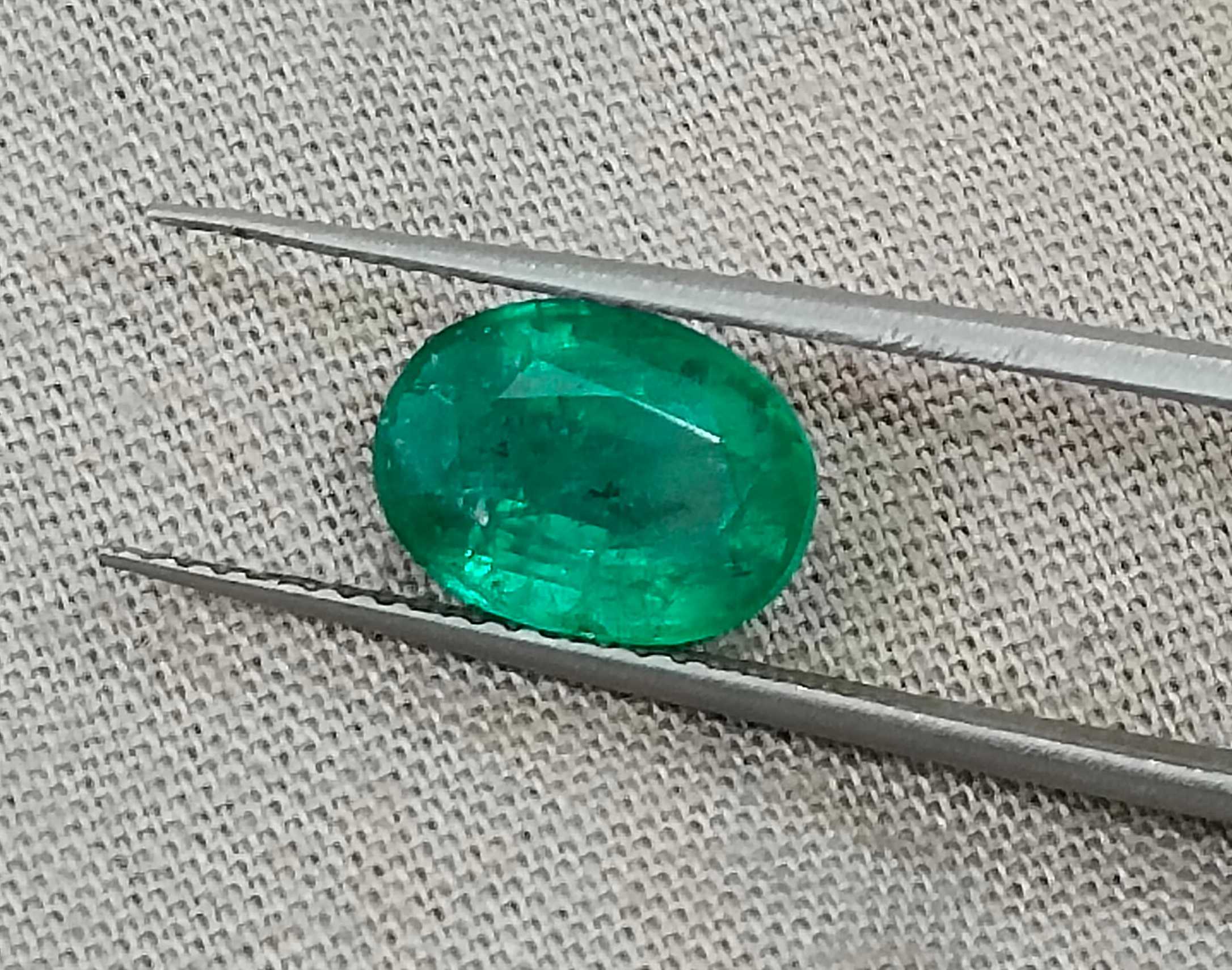 2.31ct Certified medium deep green oval cut Zambian emerald 