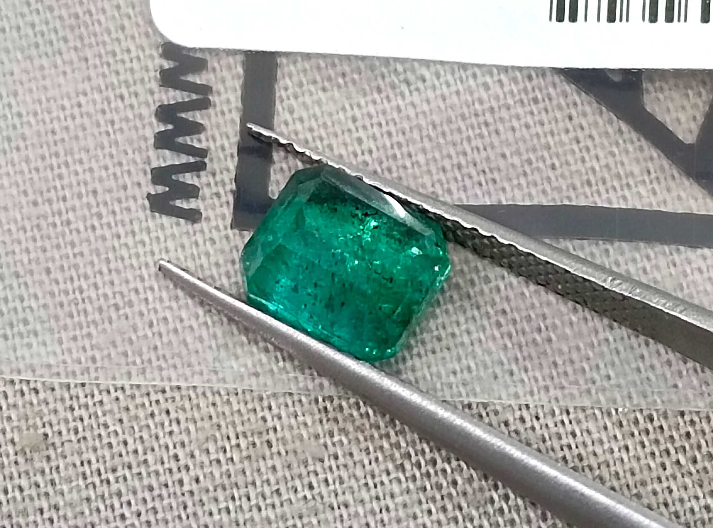 1.49ct Certified natural deep green Zambian emerald octagon cut gemstone