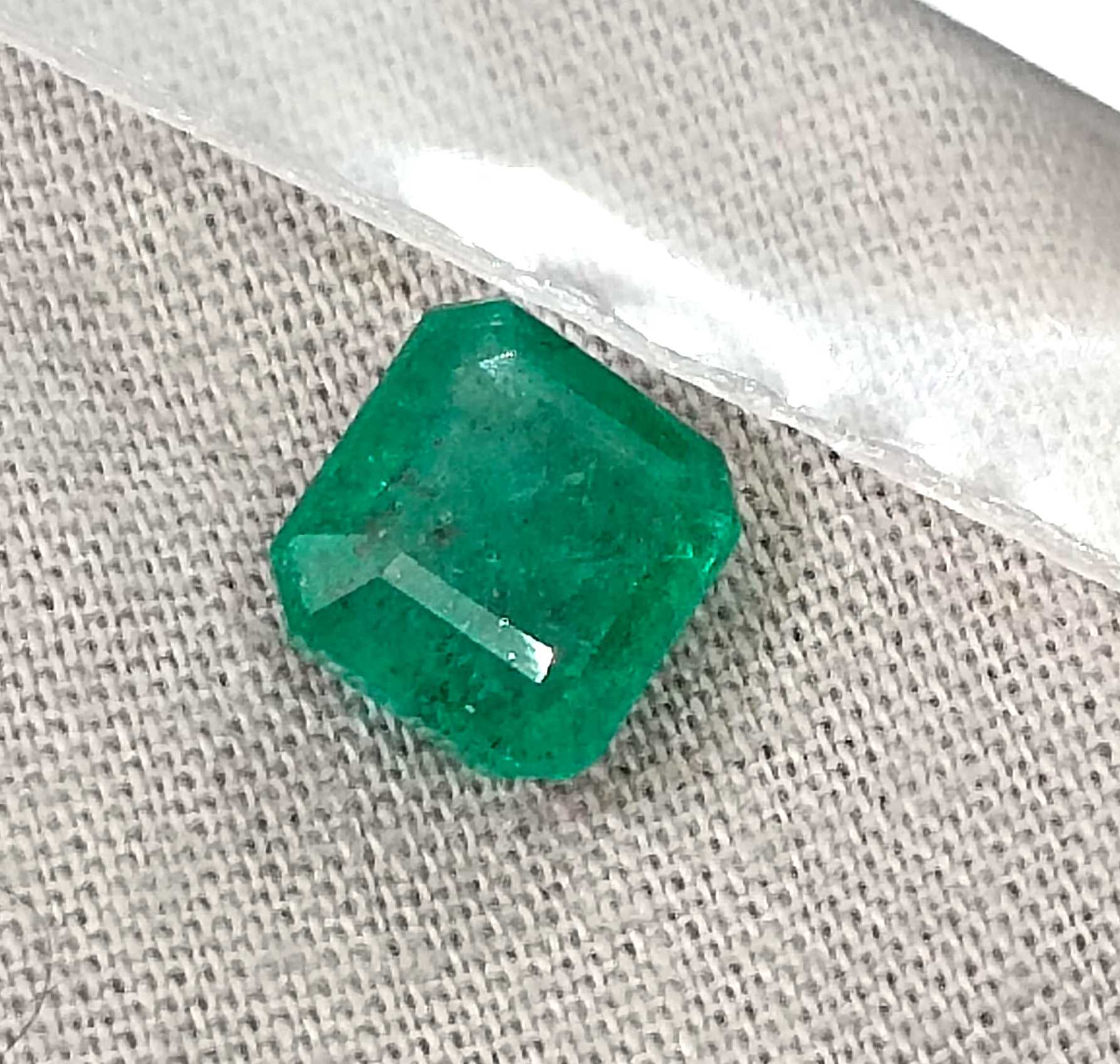 2.15ct GSI USA certified medium deep green Zambian emerald 