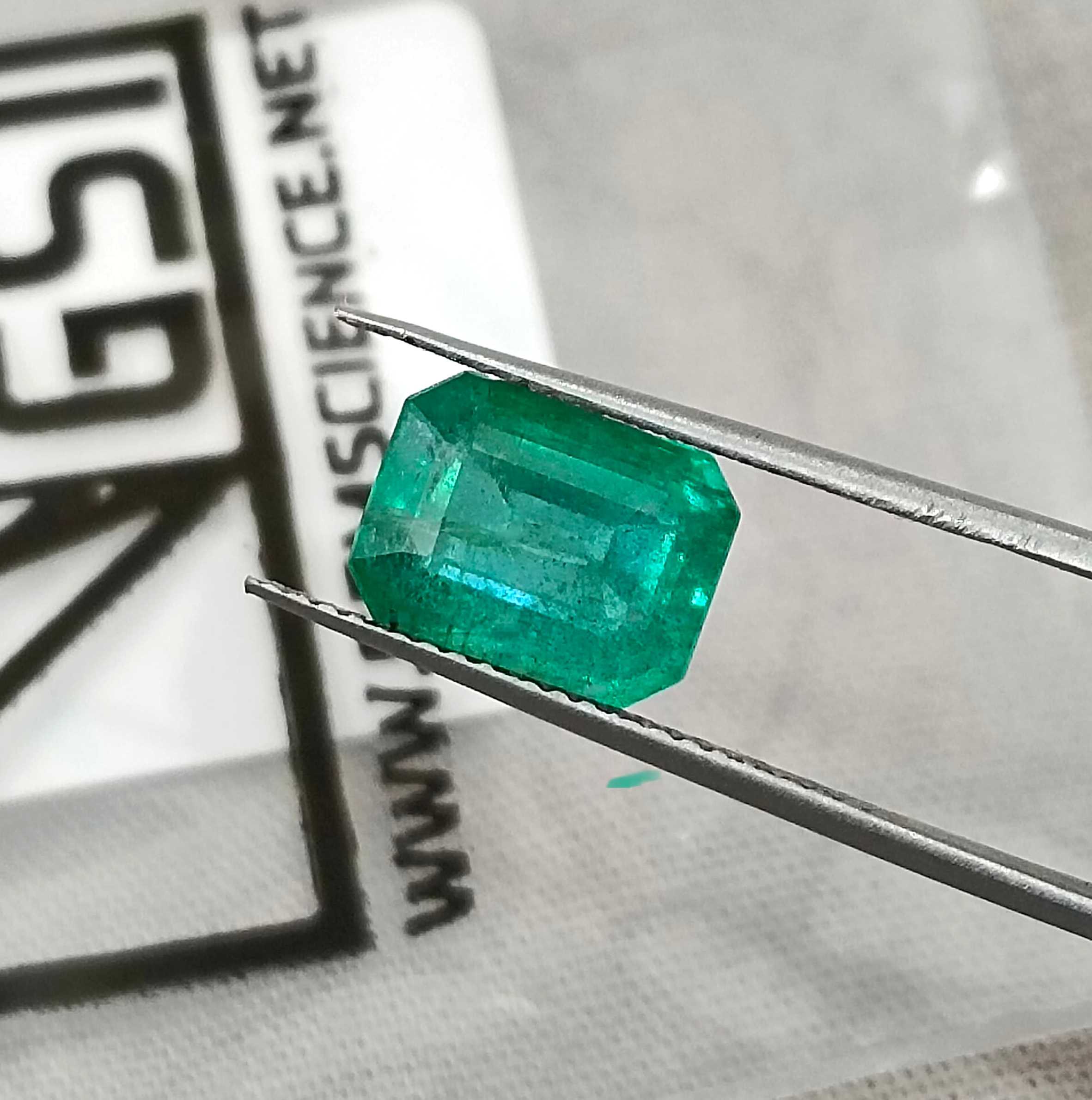 2.93ct Certified natural Zambian Emerald medium deep green octagon cut stone 