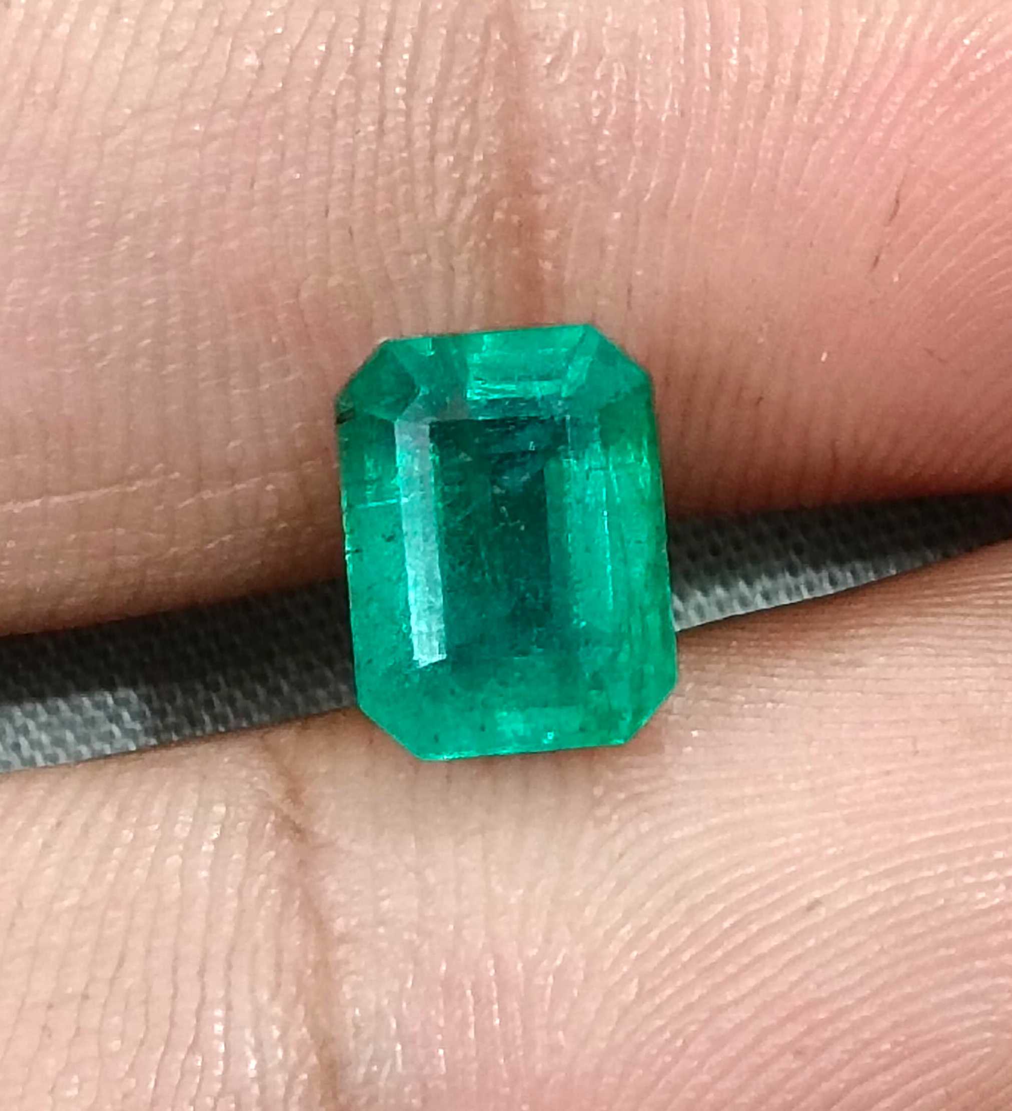 2.93ct Certified natural Zambian Emerald medium deep green octagon cut stone 