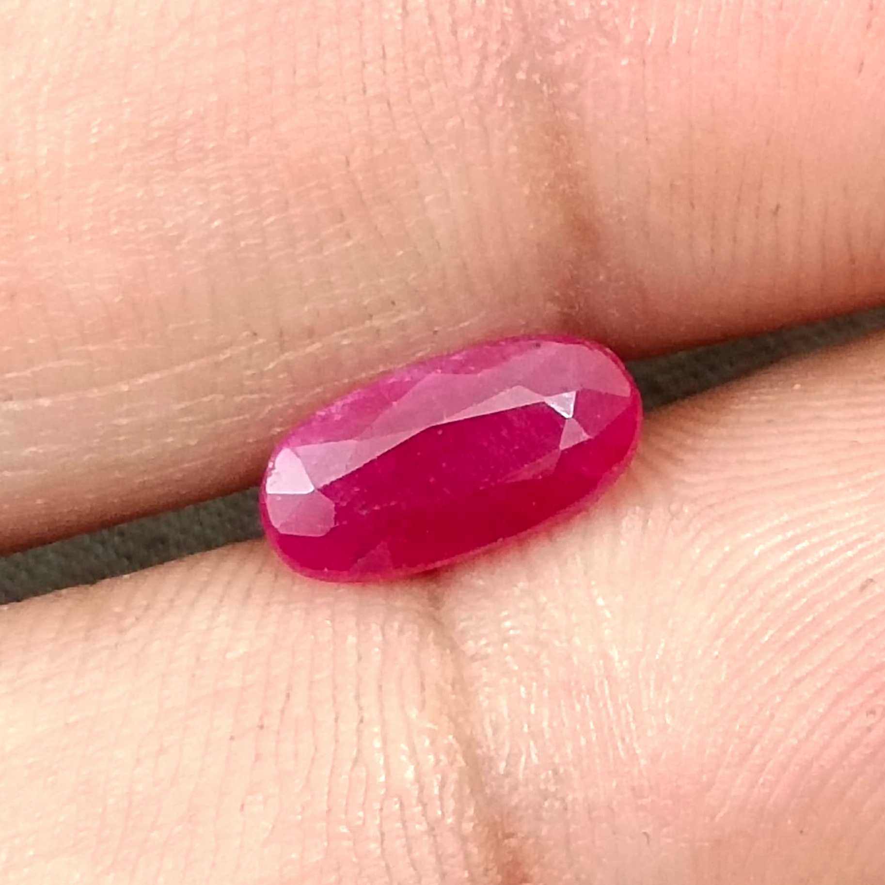 1.91ct Certified Mozambique ruby unheated purplish red oval cut gemstone /
